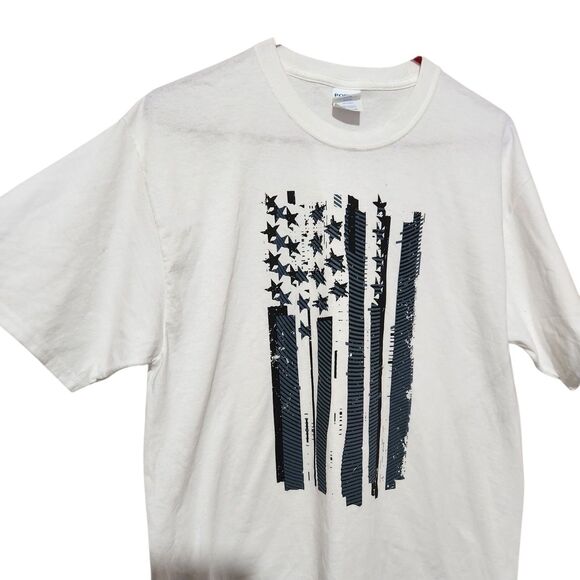 American Flag Tshirt For Men Size Large Tall White Patriotic USA New - Picture 2 of 10